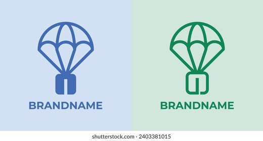 Initial I Airdrop Logo Set, great for business related to Airdrop or parachutes with I initial