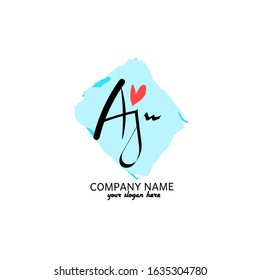 Initial Aj beauty handwriting logo vector