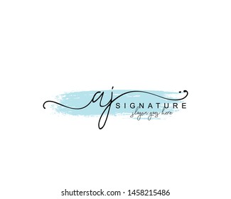 Initial AJ beauty monogram and elegant logo design, handwriting logo of initial signature, wedding, fashion, floral and botanical with creative template.