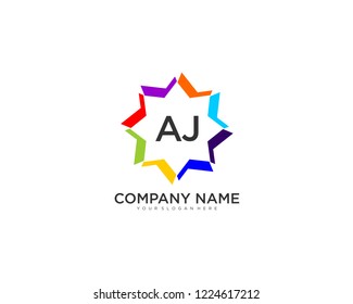 initial AJ Business Logo vector