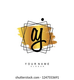 Initial AJ handwriting logo vector