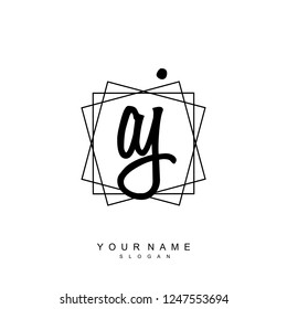 Initial AJ handwriting logo vector