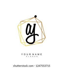 Initial AJ handwriting logo vector