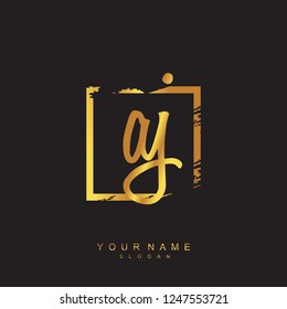 Initial AJ handwriting logo vector