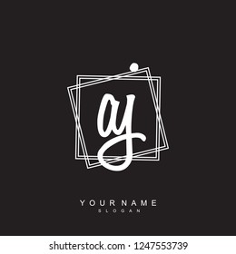 Initial AJ handwriting logo vector