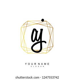 Initial AJ handwriting logo vector