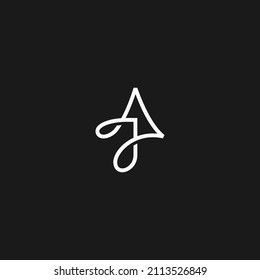 Initial AJ JA Logo Stylish Simple and Minimal Logo Design Vector Template