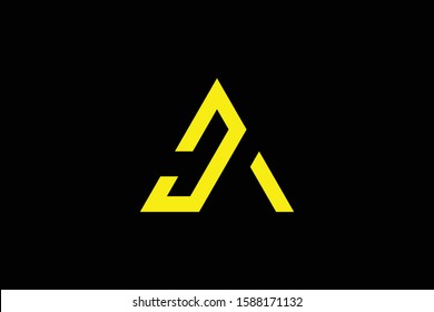 Initial AJ JA modern monogram and elegant logo design, Professional Letters Vector Icon Logo on black background.
