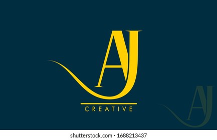 Initial AJ Letter Logo Design
