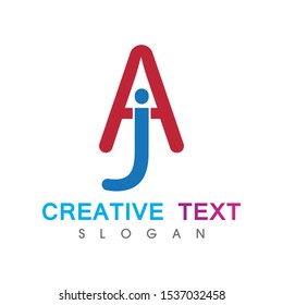 Initial AJ Logo for business icon template vector