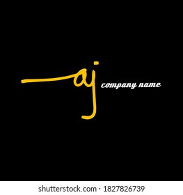 Initial aj logo handwriting vector
