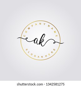 Initial AK handwriting logo