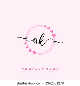 Initial AK handwriting logo