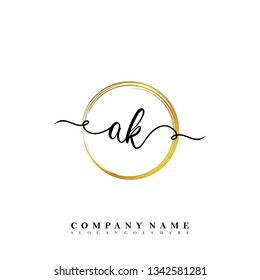 Initial AK handwriting logo