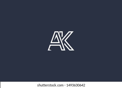 Initial AK KA Letter Logo Design Vector Template. Creative and Minimal Alphabet A K Letters icon Illustration.