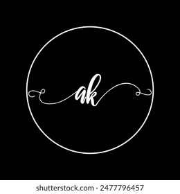 Letra AK inicial monograma simple lujo