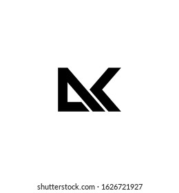 Initial AK Letter Logo design vector Monogram Black Color. Illustration of Custom AK Letter logo