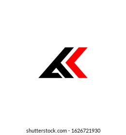 Initial AK Letter Logo design vector Monogram Black Color. Illustration of Custom AK Letter logo