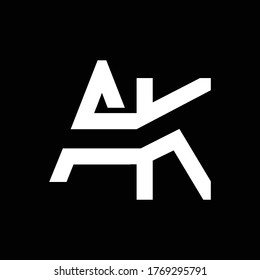 Diseño del logotipo AK de la carta inicial Diseño de la plantilla moderna de vectores de tipografía empresarial. Diseño de logotipo AK de letras vinculadas creativas