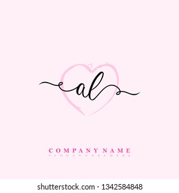 Initial AL handwriting logo
