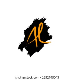 Initial AL handwriting logo template vector