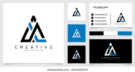 Modelo inicial de Vetor de design de logotipo LA ou LA