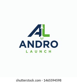 Initial AL launch startup logo design template - vector