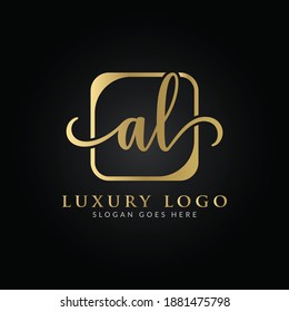 Initial AL letter Logo Design vector Template. Creative Luxury Letter AL Logo Design