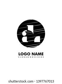Initial AL negative space logo with circle template