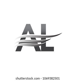 Initial AL wing logo, grey color vector logotype, logo for company name business and company identity.