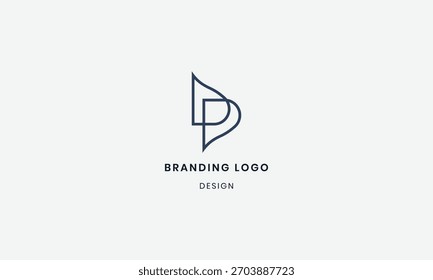  Logo de tipografía DP del alfabeto inicial
