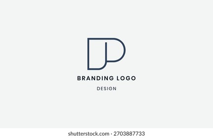  Logo de tipografía DP del alfabeto inicial