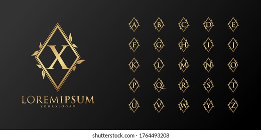 Initial Alphabet Gold Letter Template