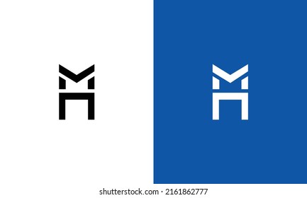 Initial alphabet HM MH logo design. Monogram letter concept and vector illustration.