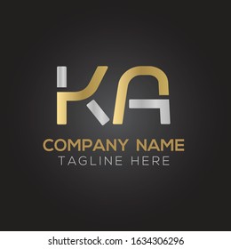 Initial Alphabet KA Logo Design vector Template. Linked Letter KA Logo Vector