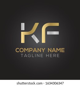 Initial Alphabet KF Logo Design vector Template. Linked Letter KF Logo Vector