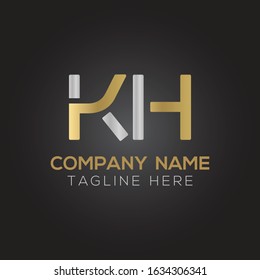 Initial Alphabet KH Logo Design vector Template. Linked Letter KH Logo Vector