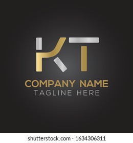 Initial Alphabet KT Logo Design vector Template. Linked Letter KT Logo Vector