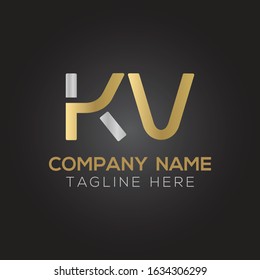 Initial Alphabet KV Logo Design vector Template. Linked Letter KV Logo Vector