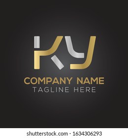 Initial Alphabet KY Logo Design vector Template. Linked Letter KY Logo Vector