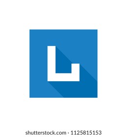 Initial Alphabet L Logo Design, Letter L Icon, Flat Long Shadow Style
