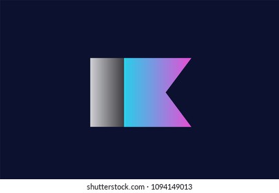 initial alphabet letter ik i k logo combination in pink blue and grey colors suitable for business and corporate identity