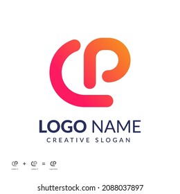 Initial alphabet letter logo CP, PC, C , SP, PS, and P icon logo design. Flat Vector Logo Template Element.
