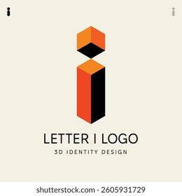 Initial Alphabet Letter i Logo Design – Modern Geometric, Asymmetric, Vector Icon in Black, and Orange colors for Business, Startup, Tech, Marketing, and Corporate Branding Identity (EPS 10 Format)
