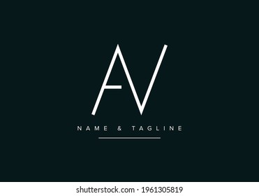 Letra alfabética inicial Icono de logotipo AV o VA