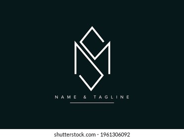 Initial Alphabet letter Logo icon MS or SM