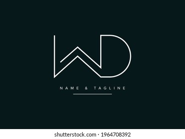 Initial Alphabet letter Logo icon WD or DW