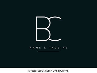 Initial Alphabet letter Logo icon BC or CB