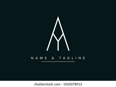 Logo-Icon des ersten Alphabet-Briefes AY oder YA