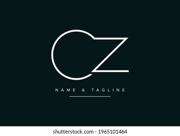 Initial Alphabet letter Logo icon CZ or ZC